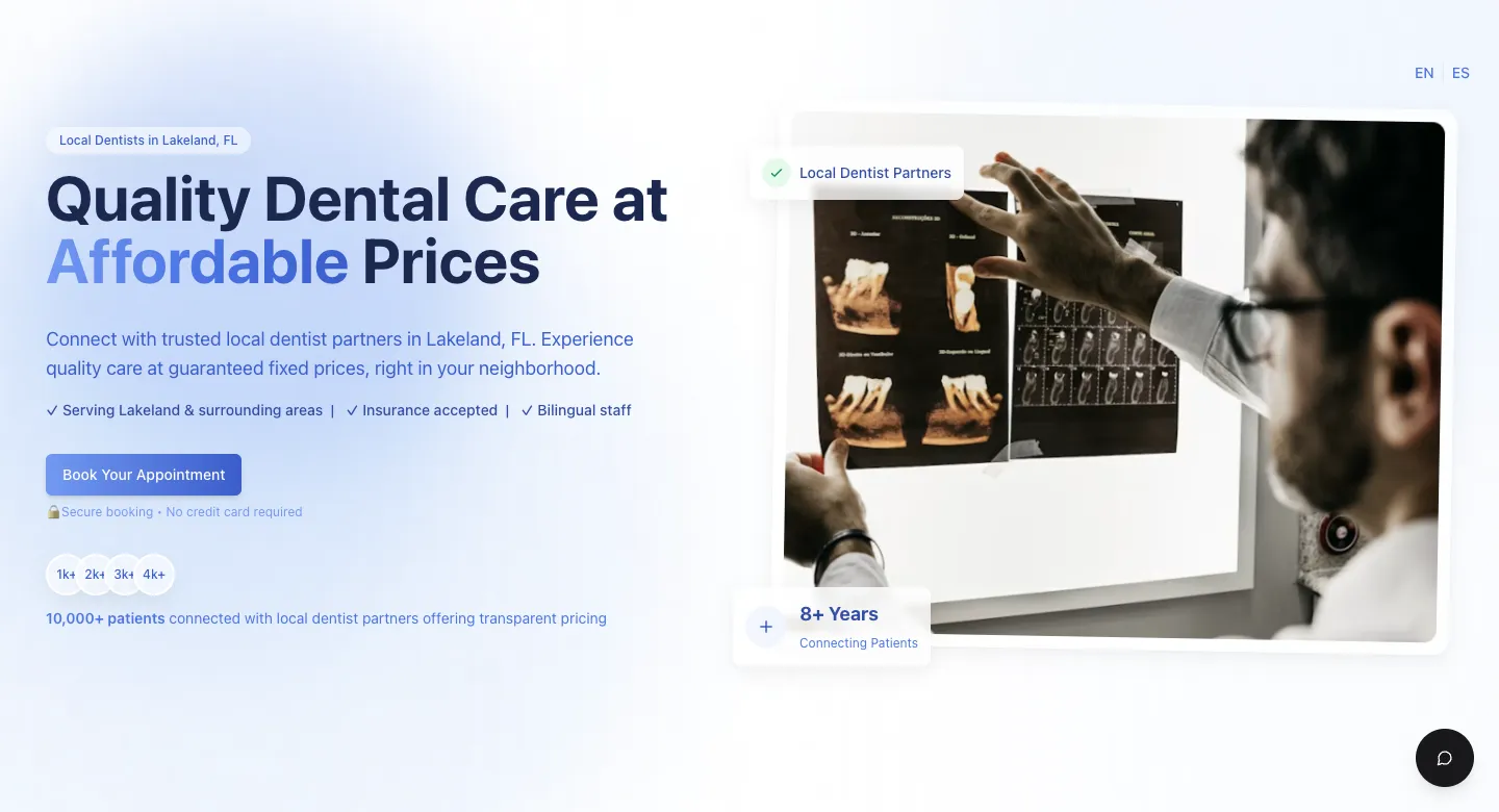 DentistConnected homepage.